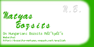 matyas bozsits business card